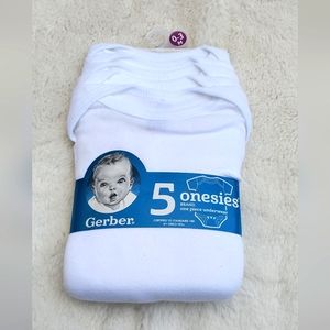 Gerber White 5-Pack Baby Onesies Bodysuits